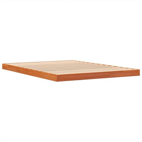 Sengeramme 140x190 cm massivt fyrretræ gyldenbrun