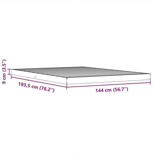 Sengeramme 140x190 cm massivt fyrretræ gyldenbrun