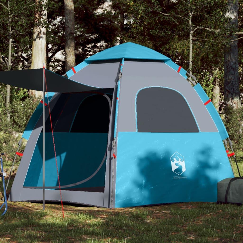 4-personers campingtelt quick-release blå