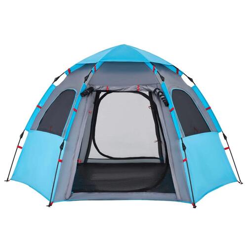 4-personers campingtelt quick-release blå