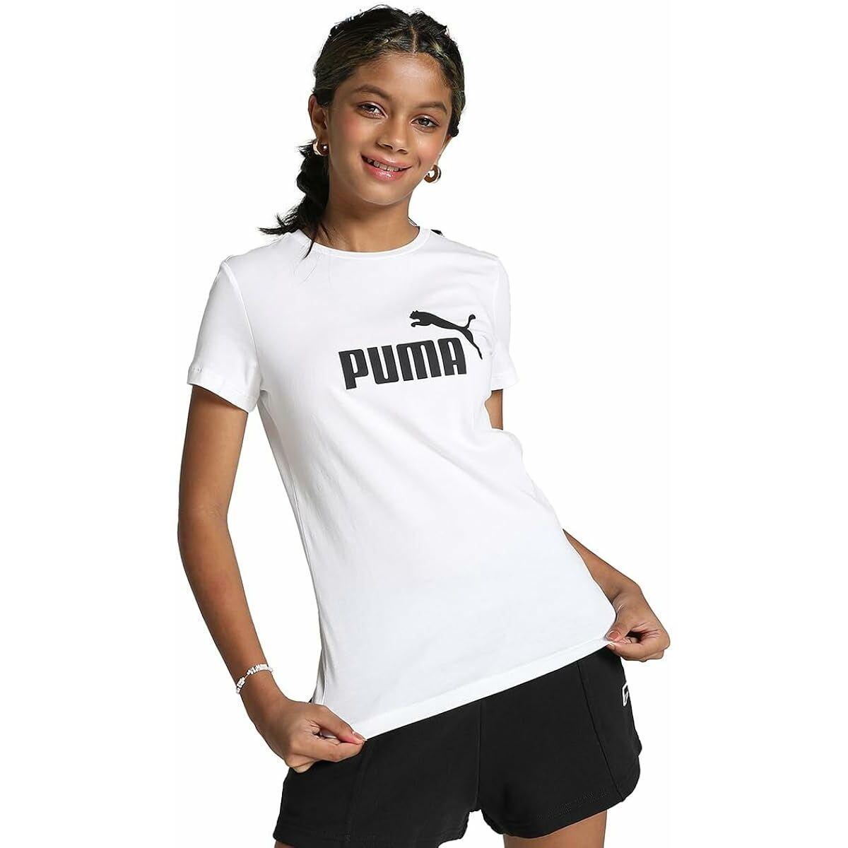 Puma børne T-shirt 587029 - hvid, kortærmet, 5-6 år