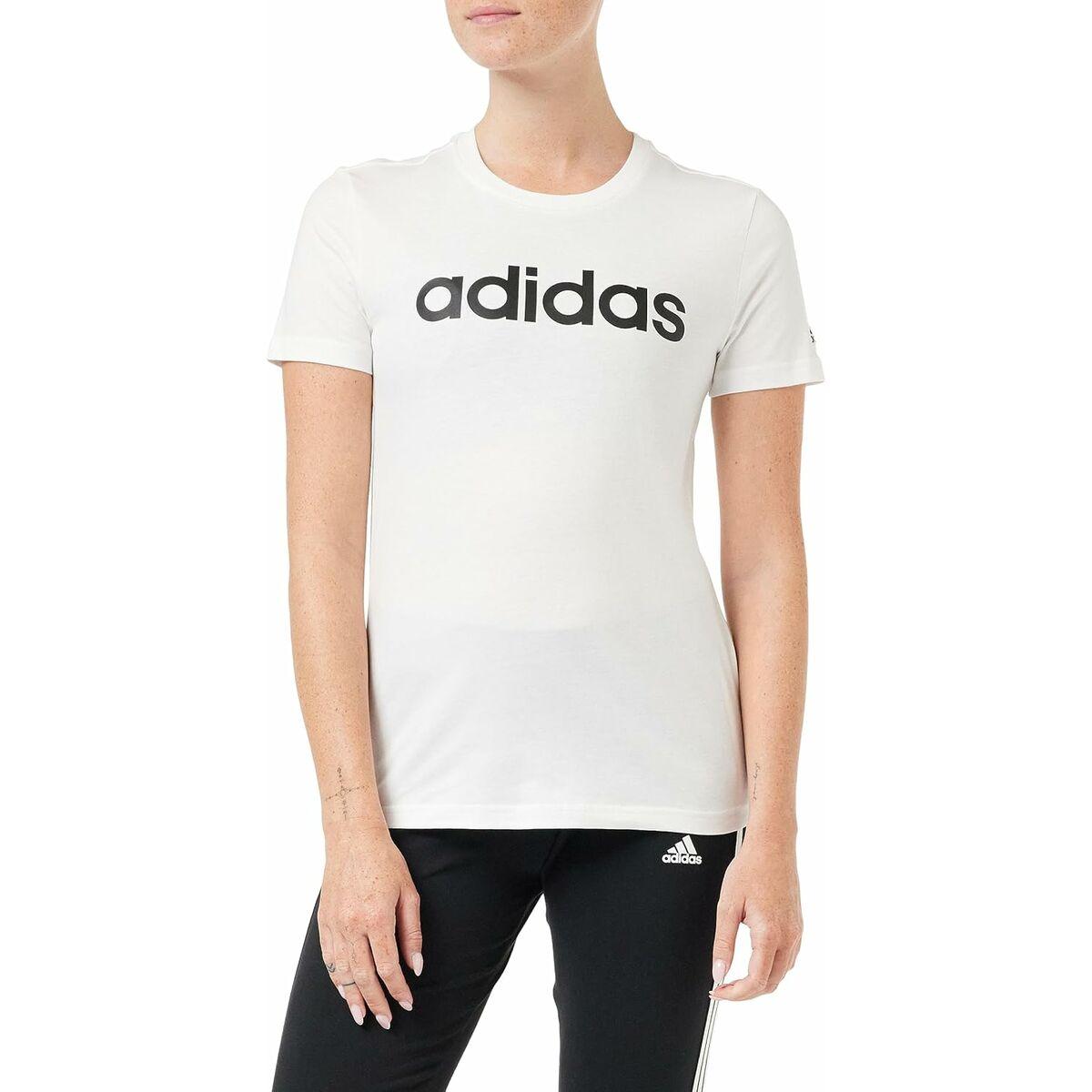 Adidas W LIN T kortærmet T-shirt til kvinder - Hvid (L)
