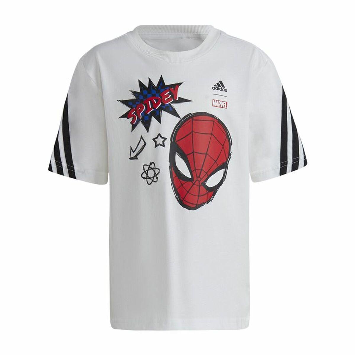 Børne Kortærmet T-shirt Adidas Spider-Man Hvid 4-5 år