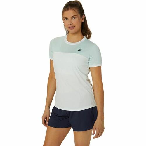 Kortærmet Sport T-shirt Asics Court Hvid Dame Tovtrækning L