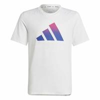 Børne Kortærmet T-shirt Adidas Train Icons Hvid 9-10 år