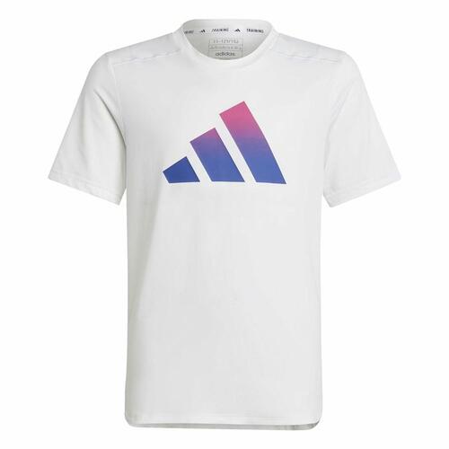 Børne Kortærmet T-shirt Adidas Train Icons Hvid 9-10 år
