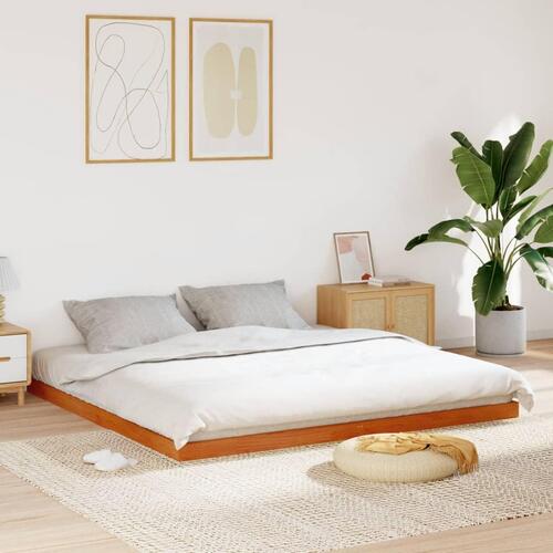 Sengeramme 180x200 cm massivt fyrretræ gyldenbrun