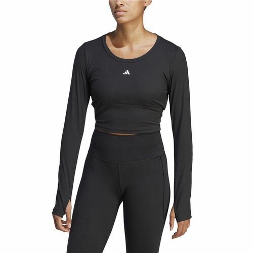 Langærmet T-shirt til Kvinder Adidas Studio Sort L