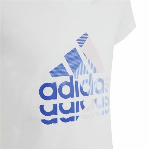 Børne Kortærmet T-shirt Adidas Graphic Hvid 13-14 år