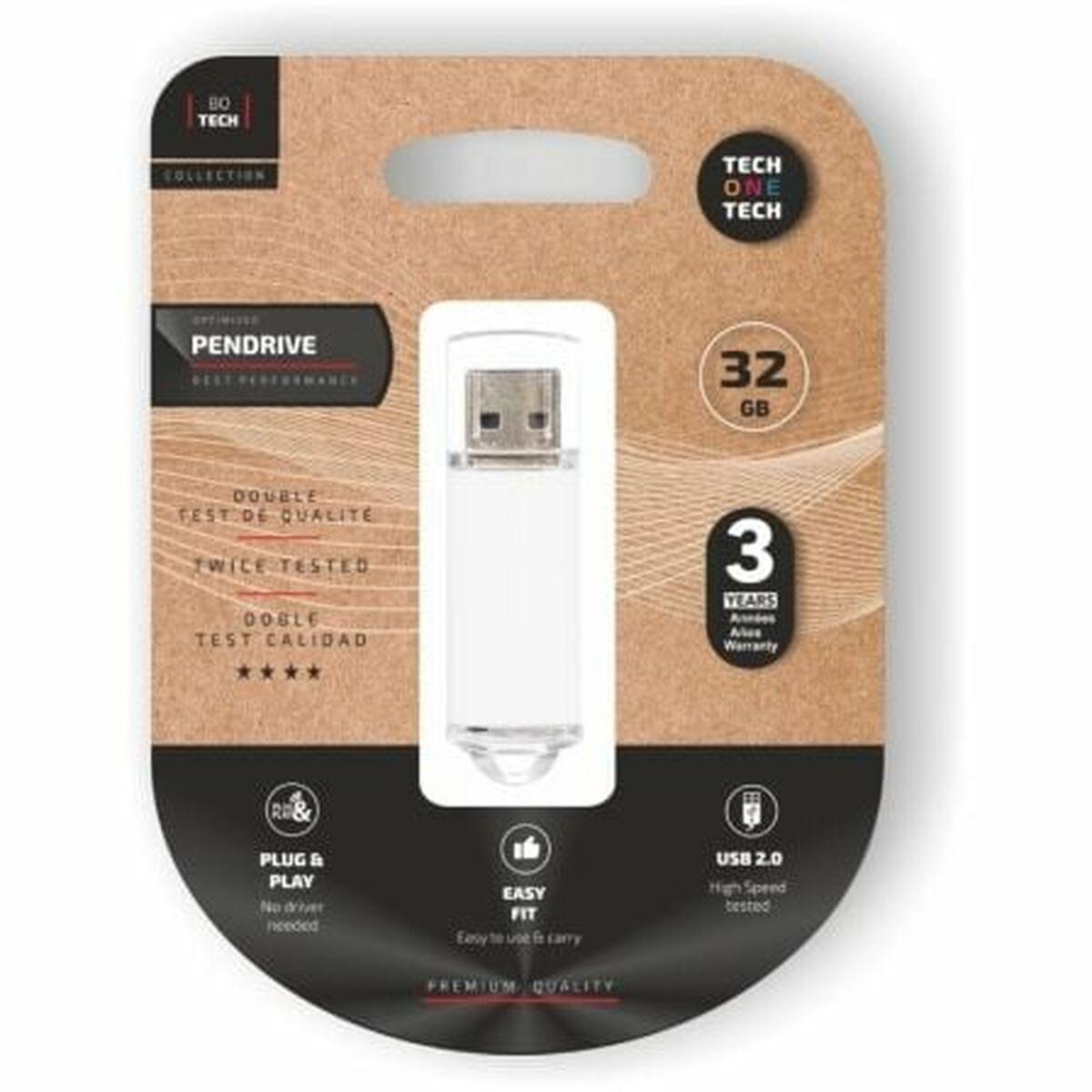 Tech One Tech USB-stik 32 GB - Hvid (TEC3007-32)