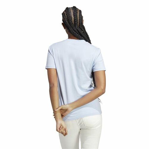 Kortærmet T-shirt til Kvinder Adidas 3 stripes Lyseblå 2XS
