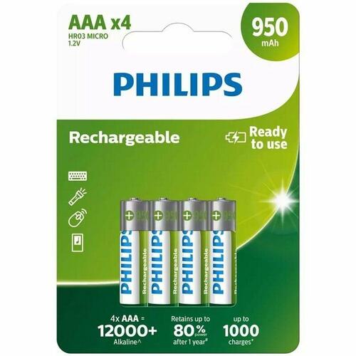 Batterier Philips R03B4A95/10 1,2 V AAA