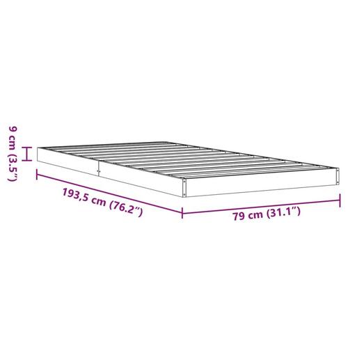 Sengeramme 75x190 cm massivt fyrretræ gyldenbrun