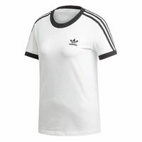 Kortærmet T-shirt til Kvinder Adidas 3 stripes Hvid 36