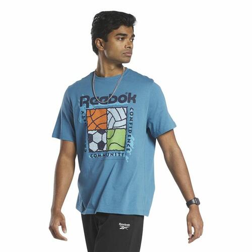 Kortærmet T-shirt til Mænd Reebok GS Rec Center Blå M
