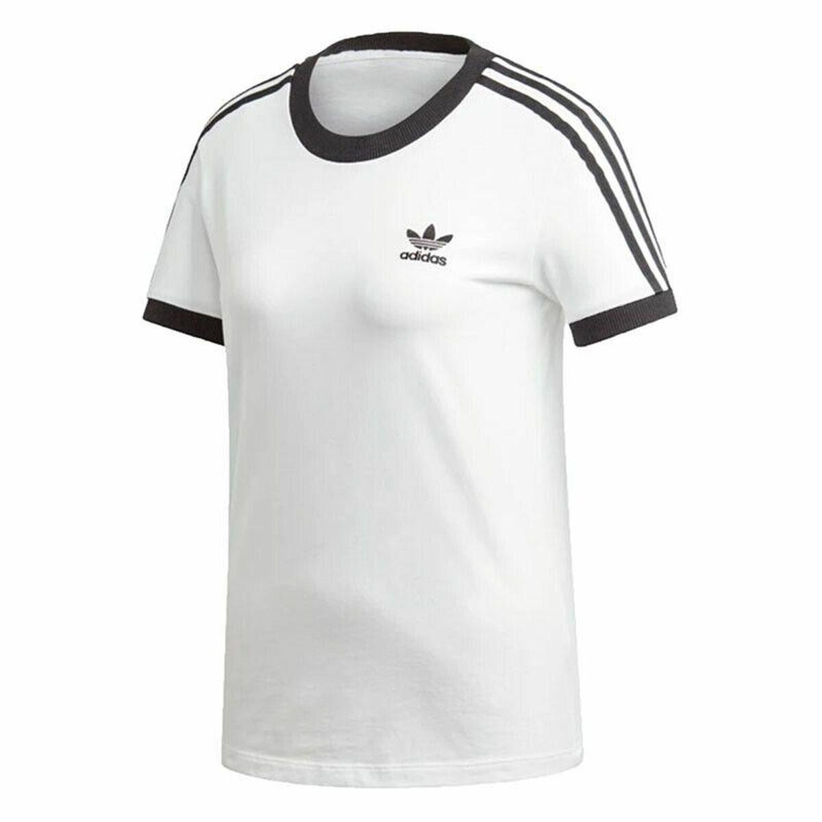 Kortærmet T-shirt til Kvinder Adidas 3 stripes Hvid 40