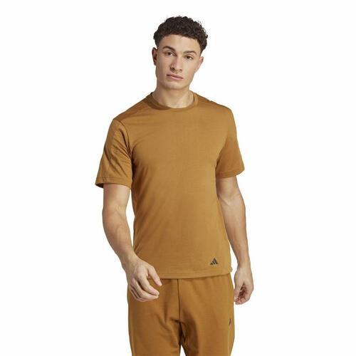 Kortærmet T-shirt til Mænd Adidas Yoga Base Brun M