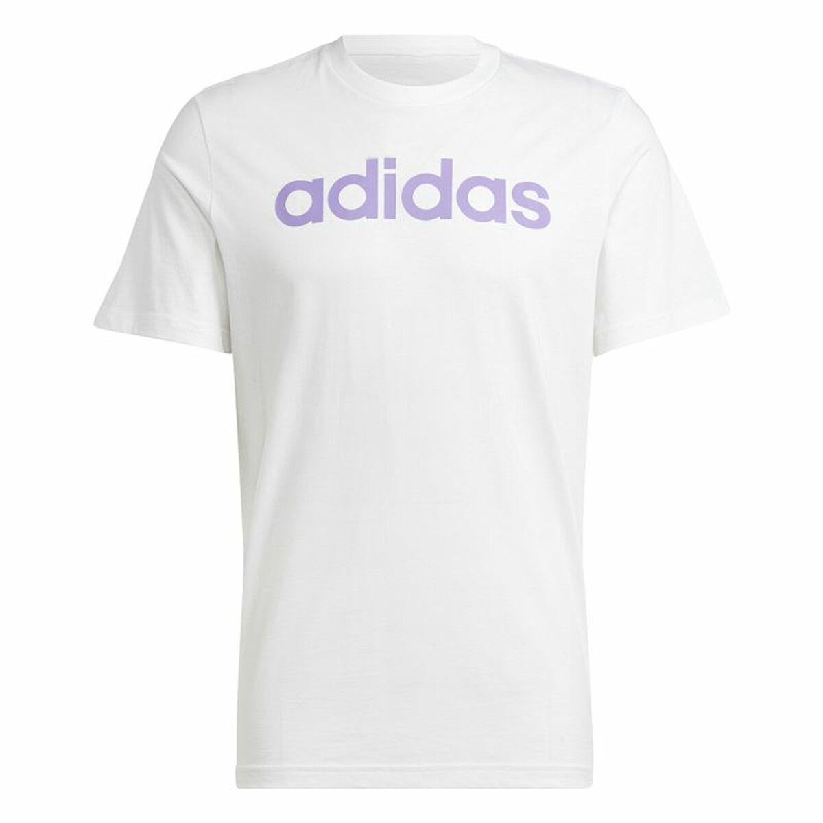 Kortærmet T-shirt til Mænd Adidas Essentials Hvid S
