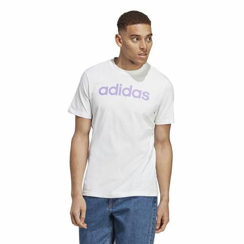 Kortærmet T-shirt til Mænd Adidas Essentials Hvid S