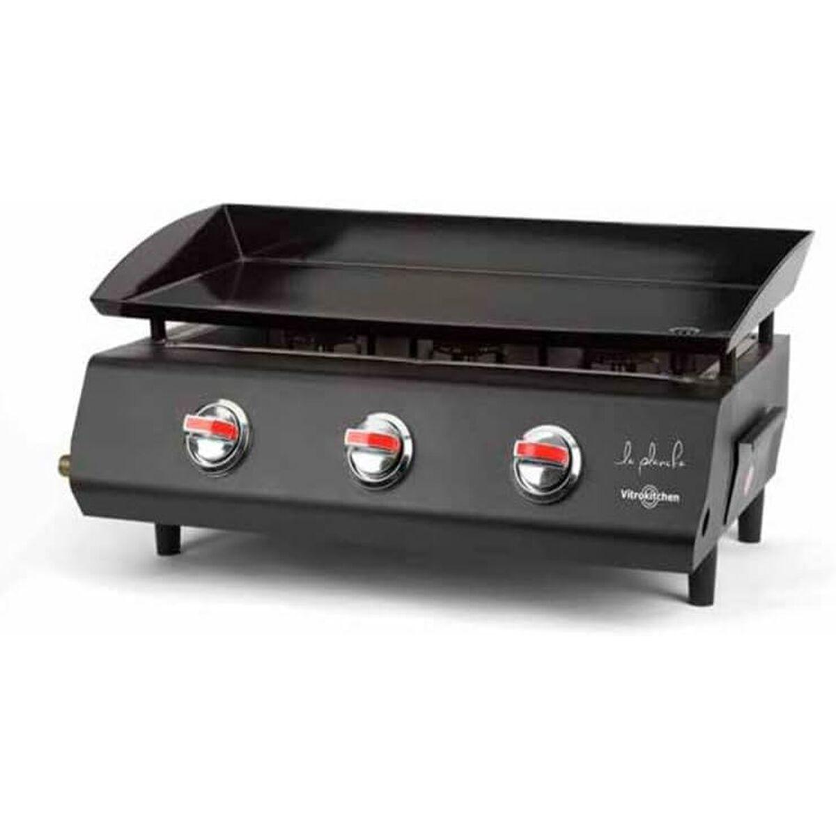 Vitrokitchen Gas-pande PG330NB - sort gasgrill-planchagrill 7.500 W