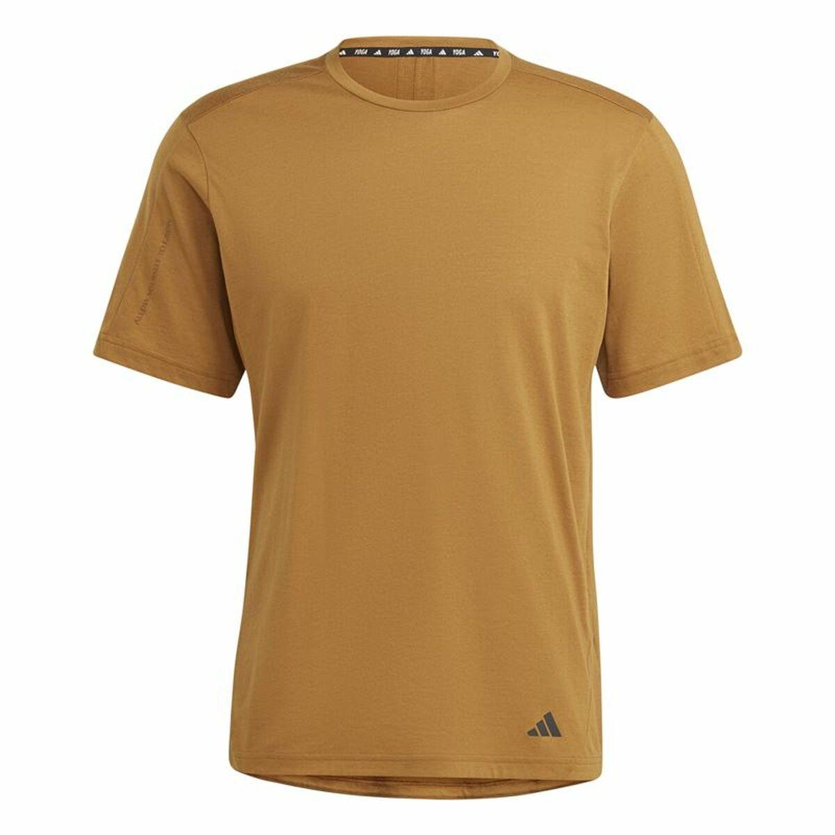 Kortærmet T-shirt til Mænd Adidas Yoga Base Brun XL