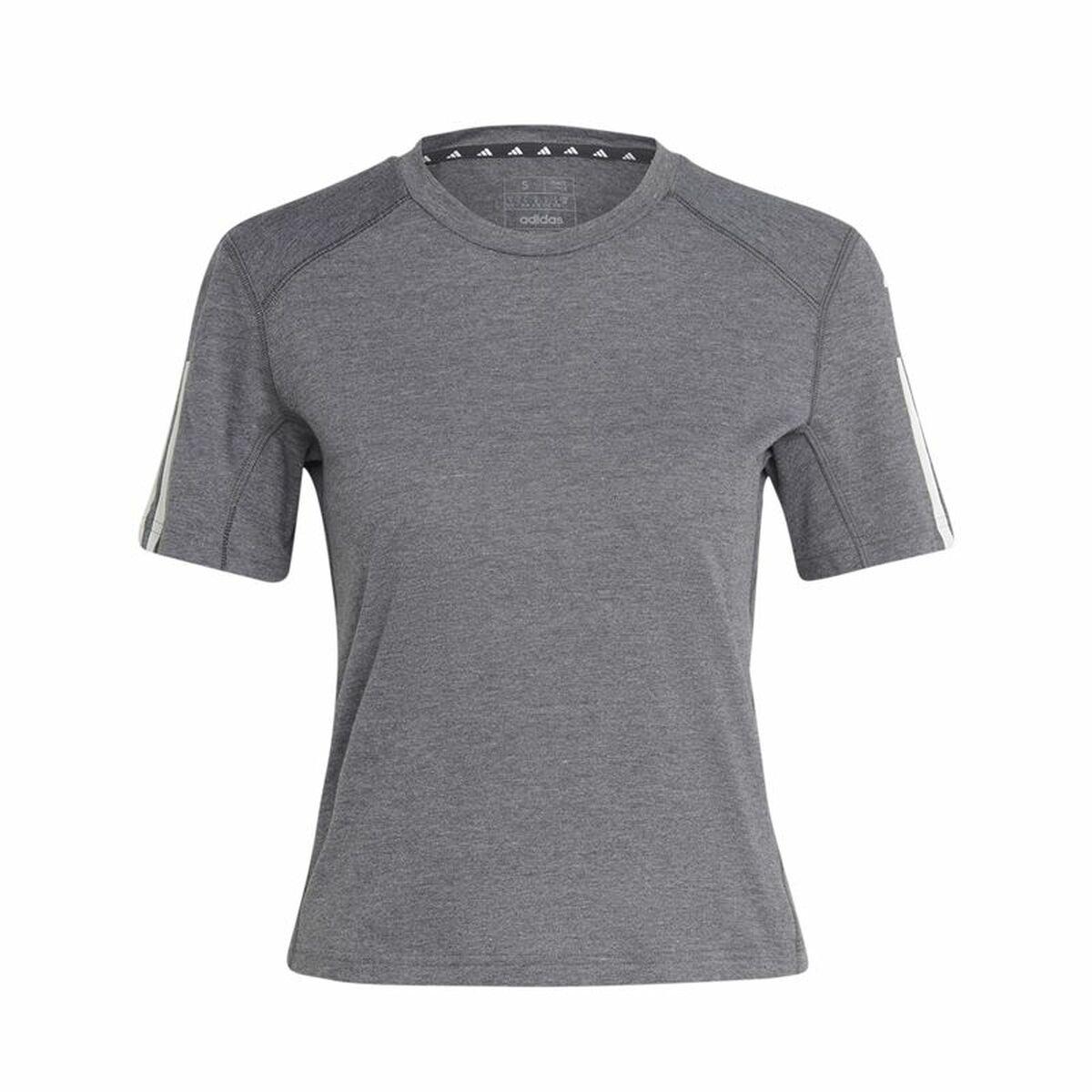 Kortærmet T-shirt til Kvinder Adidas 3 stripes Essentials Lysegrå S