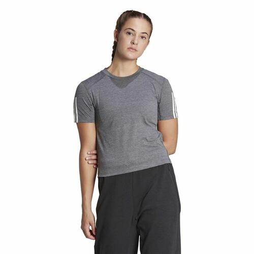 Kortærmet T-shirt til Kvinder Adidas 3 stripes Essentials Lysegrå S