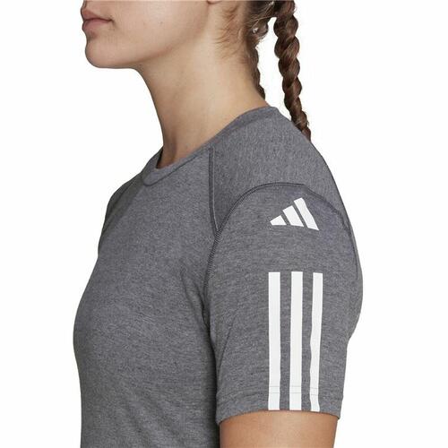 Kortærmet T-shirt til Kvinder Adidas 3 stripes Essentials Lysegrå S