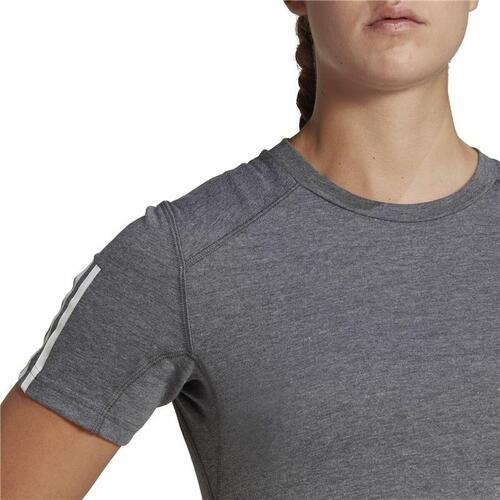 Kortærmet T-shirt til Kvinder Adidas 3 stripes Essentials Lysegrå S