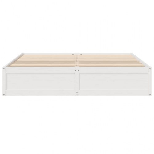 Sengeramme uden madras 180x200 cm massivt fyrretræ hvid