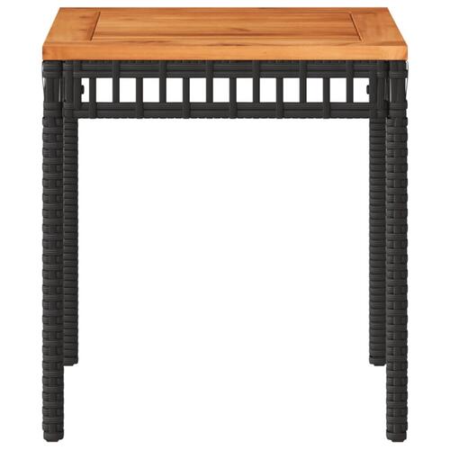 Havebord 38x38x42 cm polyrattan og akacietræ sort