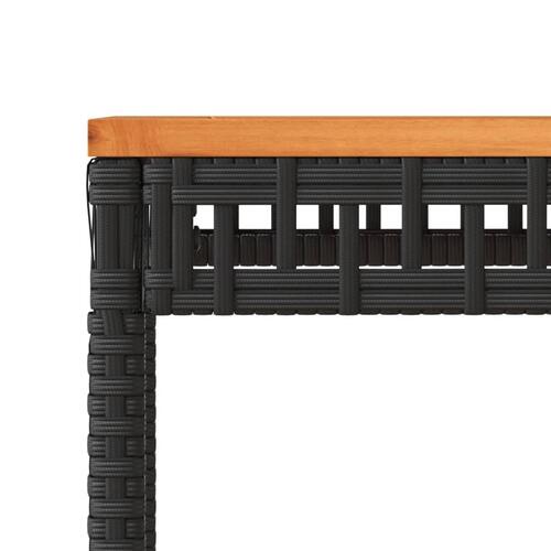 Havebord 38x38x42 cm polyrattan og akacietræ sort