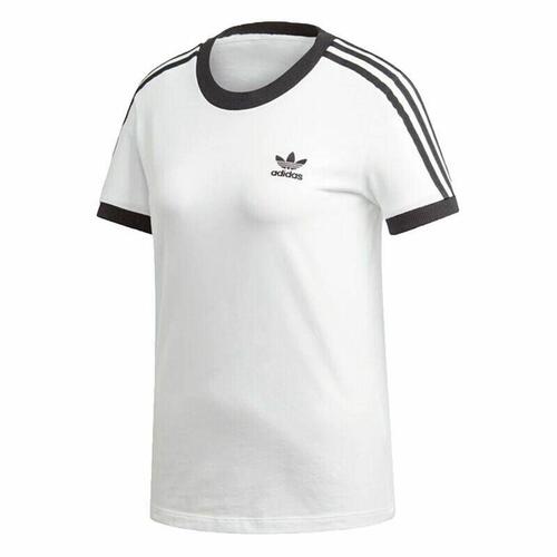 Kortærmet T-shirt til Kvinder Adidas 3 stripes Hvid 32