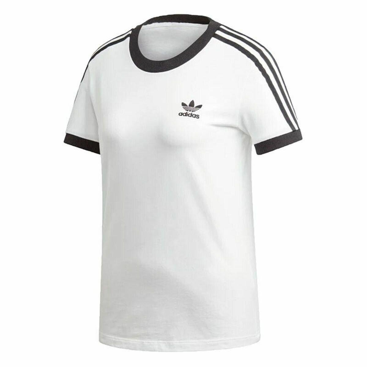 Kortærmet T-shirt til Kvinder Adidas 3 stripes Hvid 32