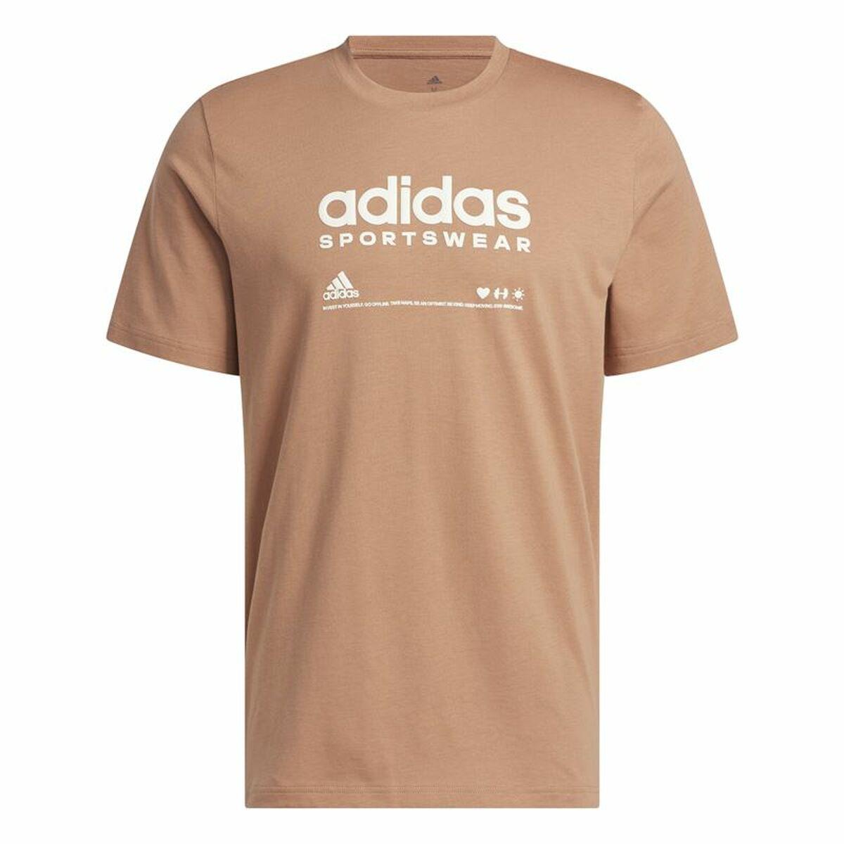 Kortærmet T-shirt til Mænd Adidas Lounge Brun XS