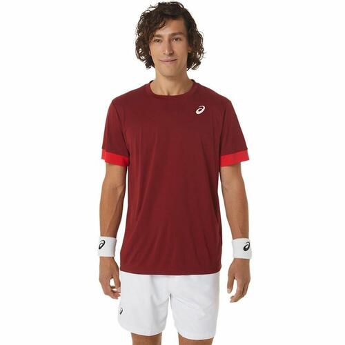 Kortærmet T-shirt til Mænd Asics Court Mørkerød Tovtrækning XS