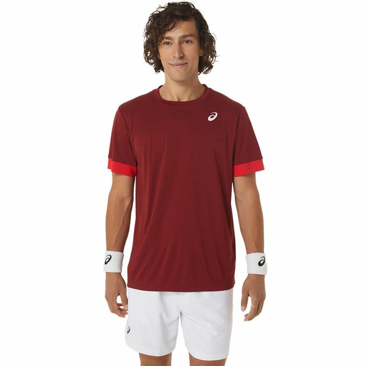 Kortærmet T-shirt til Mænd Asics Court Mørkerød Tovtrækning XS