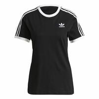 Kortærmet T-shirt til Kvinder Adidas 3 stripes Sort 36