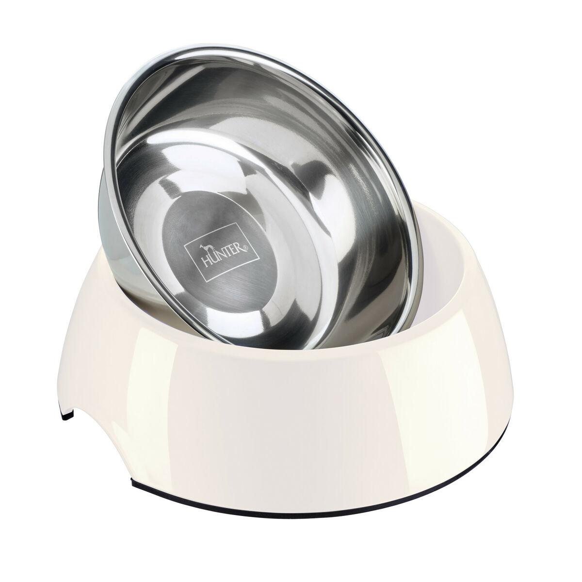 Hunter hundeskål i melamin, sort/hvid - 1,4 l