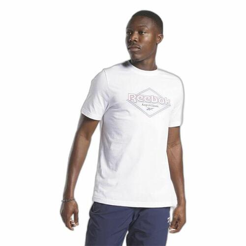 Kortærmet T-shirt til Mænd Reebok Graphic Series Hvid XL