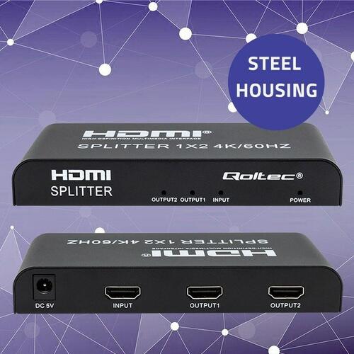 HDMI-kontakt Qoltec 51797 Sort