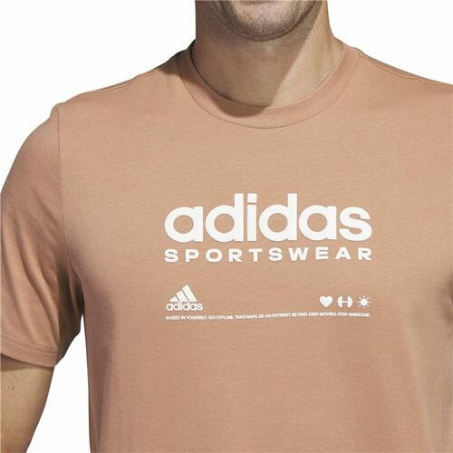 Kortærmet T-shirt til Mænd Adidas Lounge Brun XL