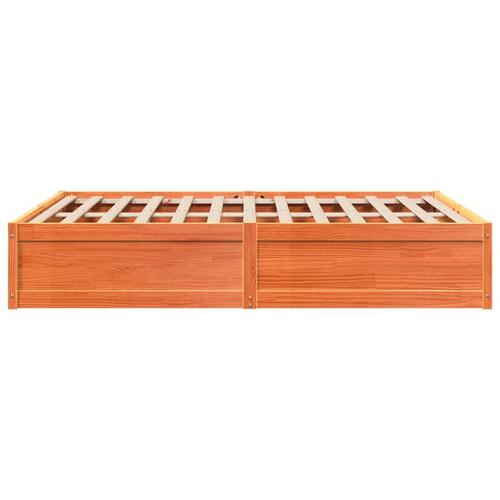 Sengeramme uden madras 140x190 cm massivt fyrretræ gyldenbrun