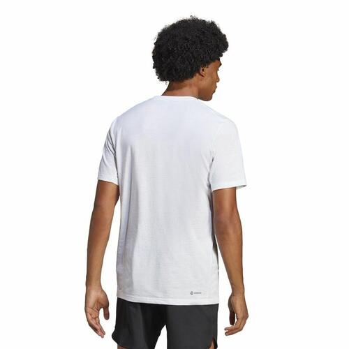 Kortærmet T-shirt til Mænd Adidas Train Essentials Hvid L