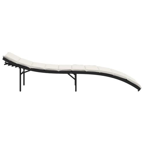 Liggestole 2 stk. med hynder polyrattan sort
