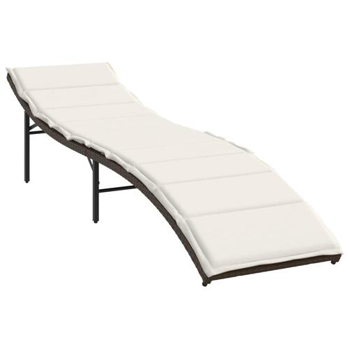 Liggestole 2 stk. med hynder polyrattan brun