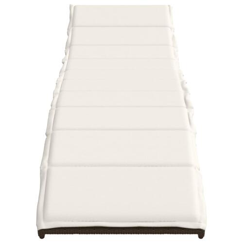 Liggestole 2 stk. med hynder polyrattan brun
