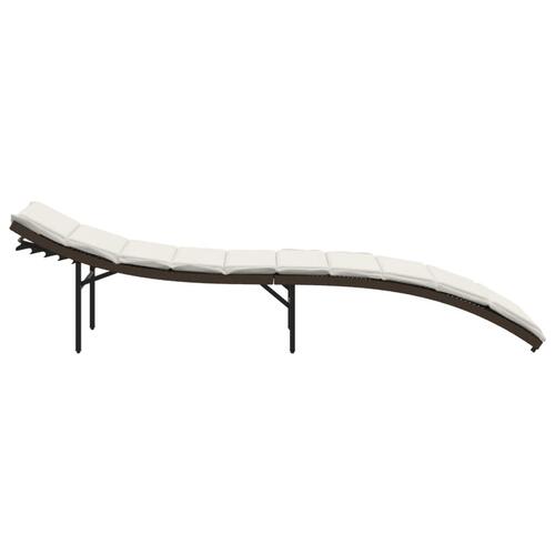 Liggestole 2 stk. med hynder polyrattan brun