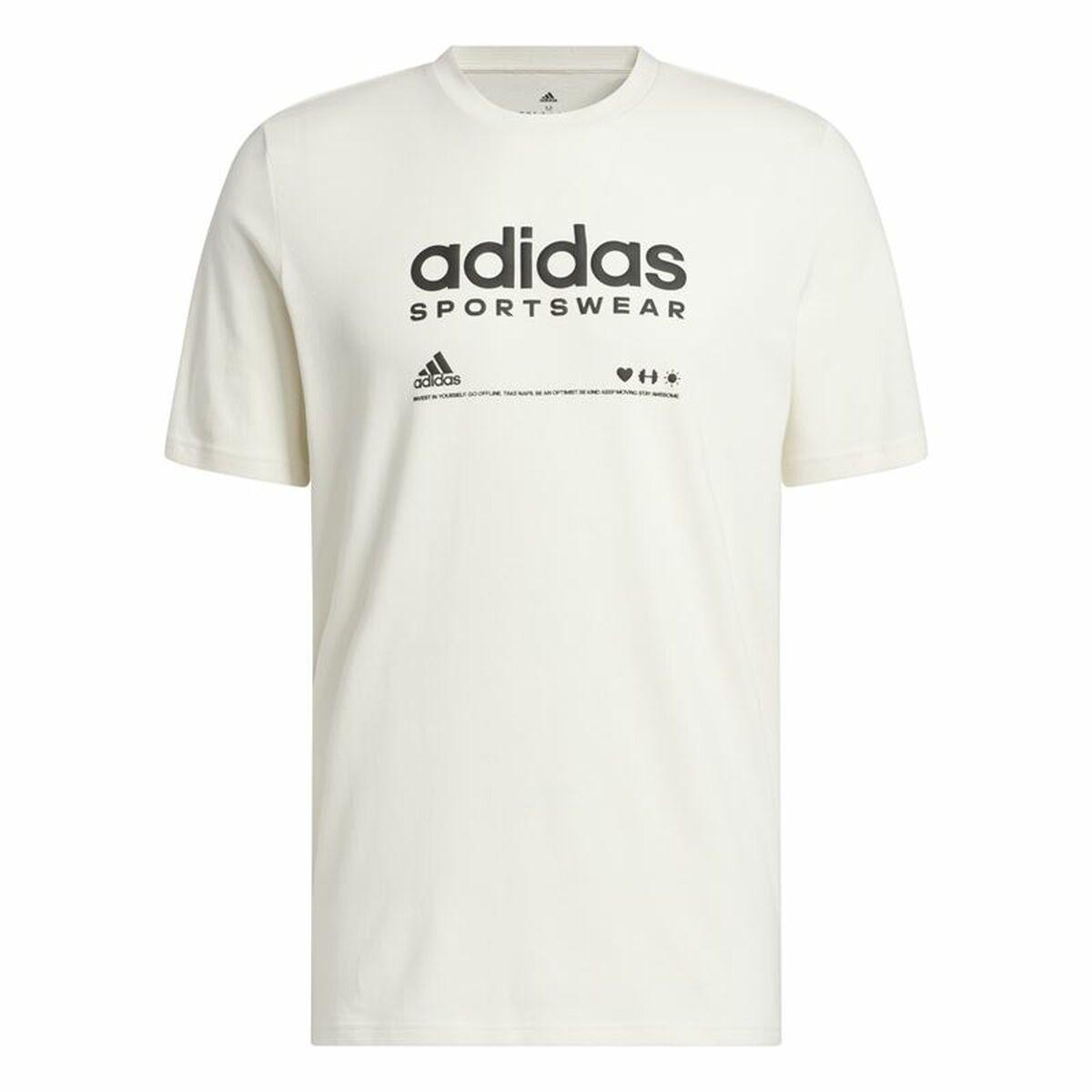 Kortærmet T-shirt til Mænd Adidas Lounge Hvid M