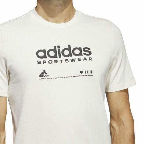Kortærmet T-shirt til Mænd Adidas Lounge Hvid L